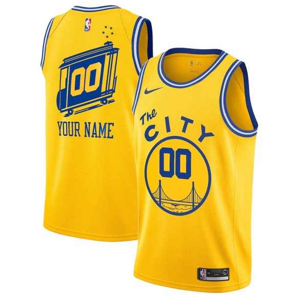 Nike Size Medium Men's Golden State Warriors Swingman Jersey - Yellow NWT - Picture 1 of 5